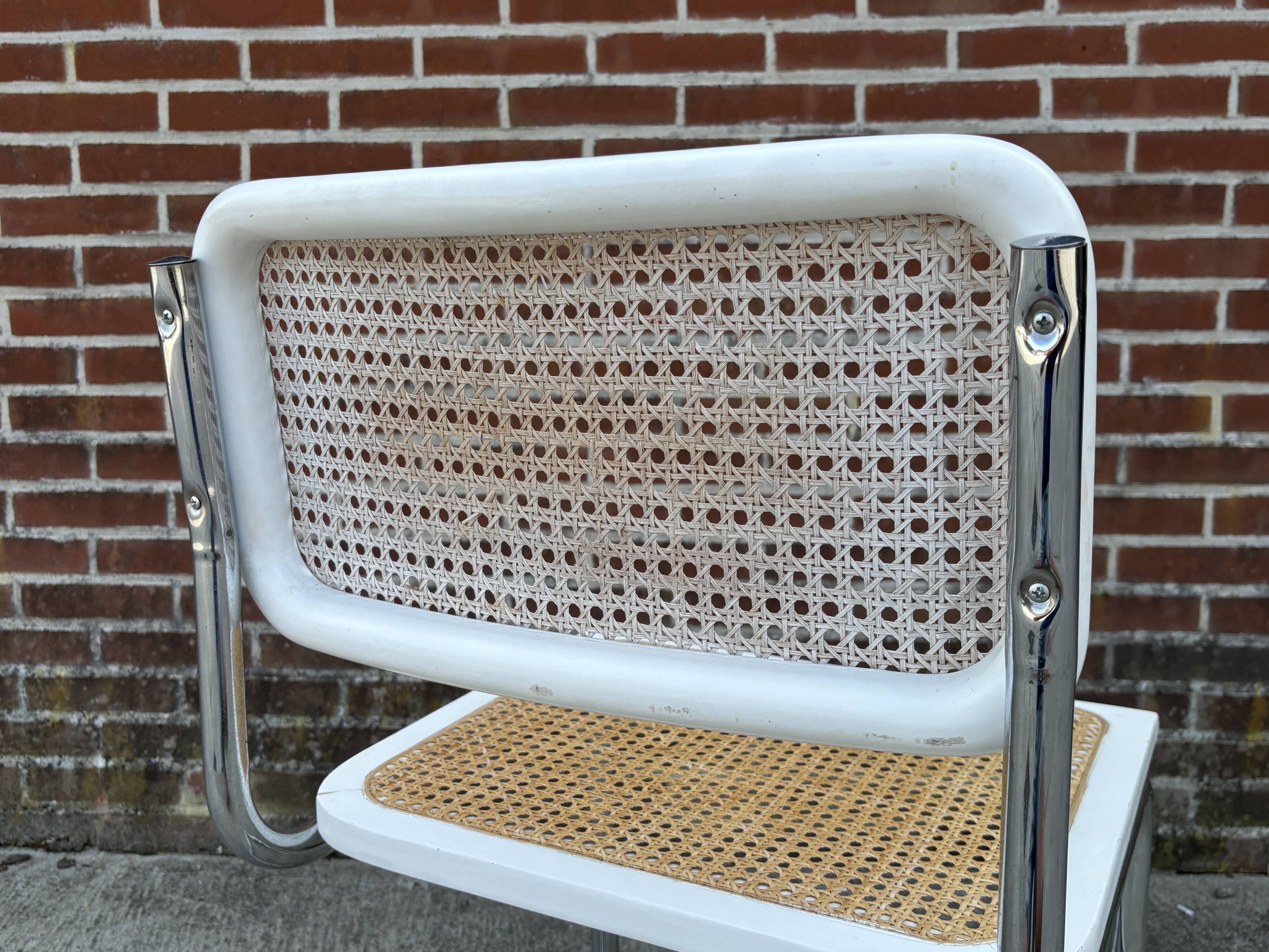 Cesca design chair model b32 in chrome white