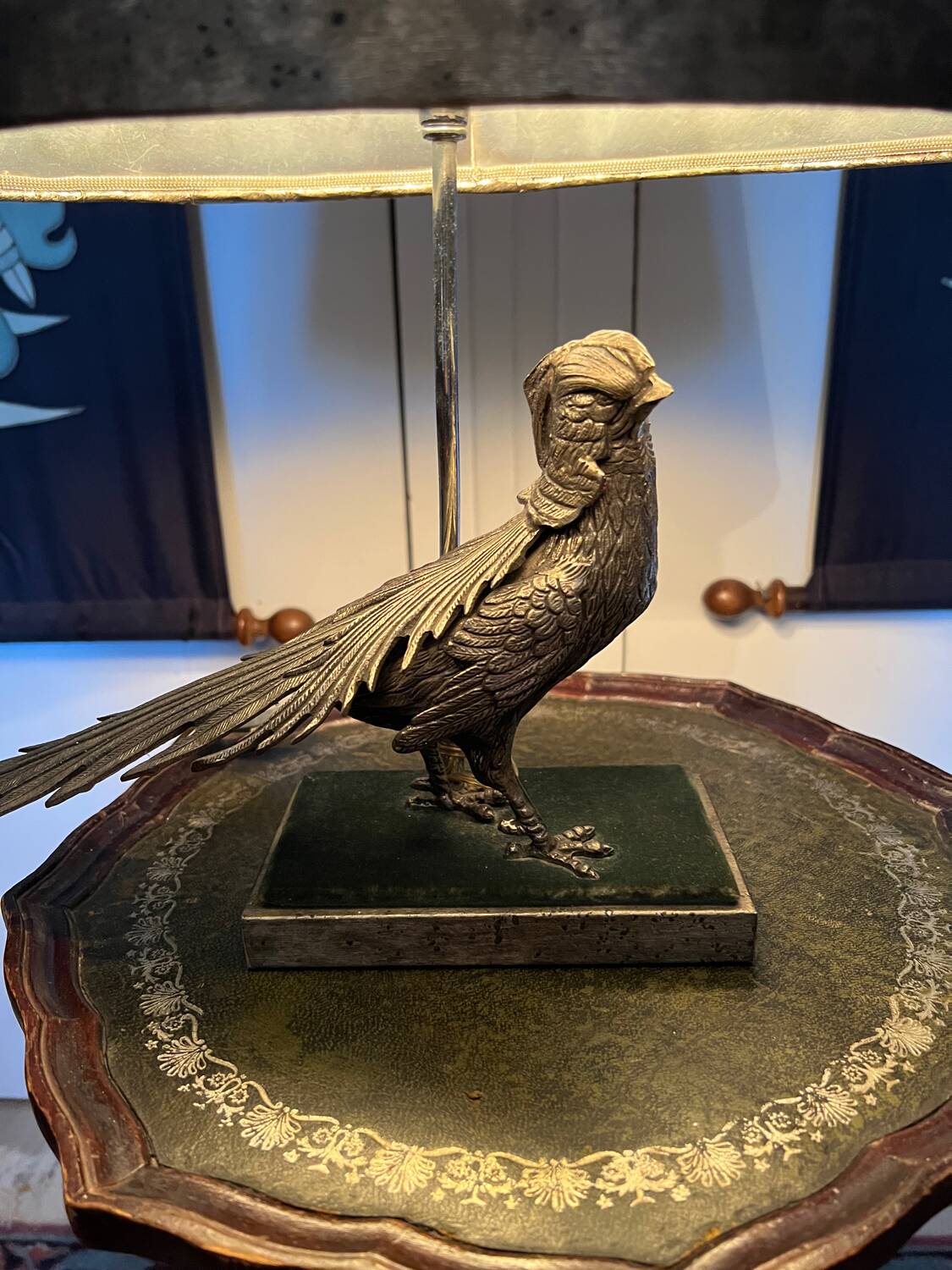 Vintage pheasant lamp signed G.W. (Gilles Wavrant) – Hollywood R design