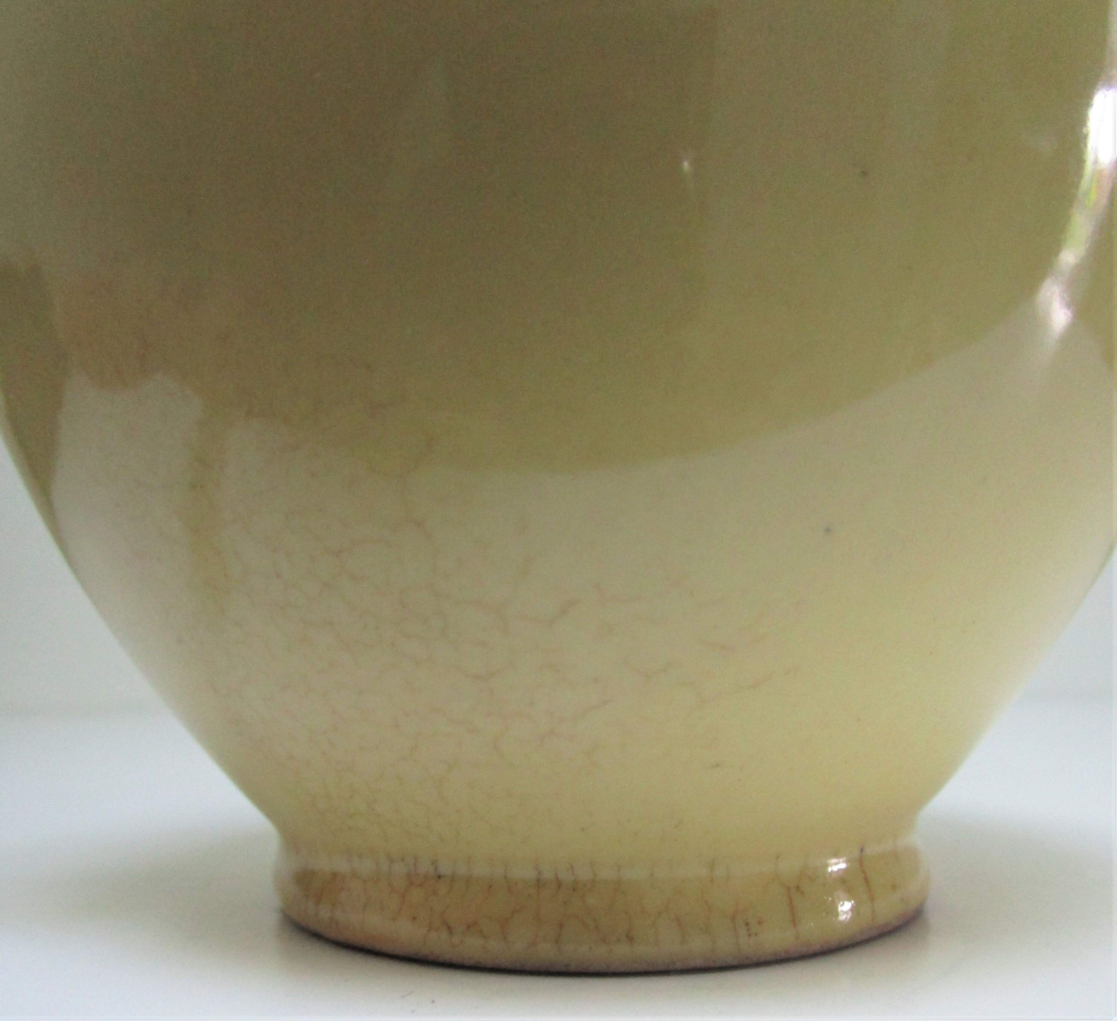 Three ceramic enamels design 60s soliflores black yellow green