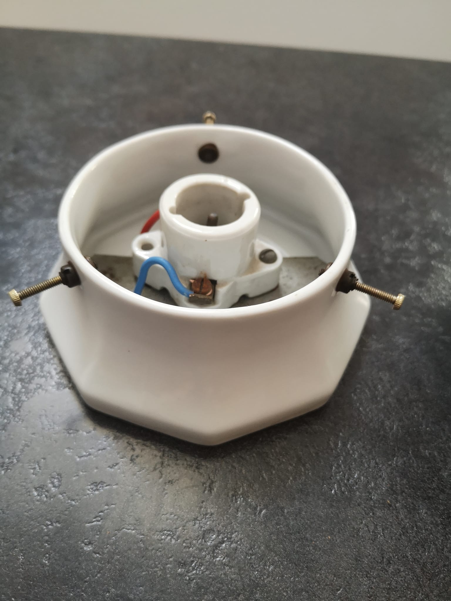 Ceiling lamp old opal globe white porcelain Ø 15cm Art Deco 1930 SMALL MODEL TBE