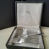 Set of 12 Art Deco Style Silver Metal Coffee Spoons