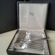 Set of 12 silver-plated coffee spoons Art Deco style