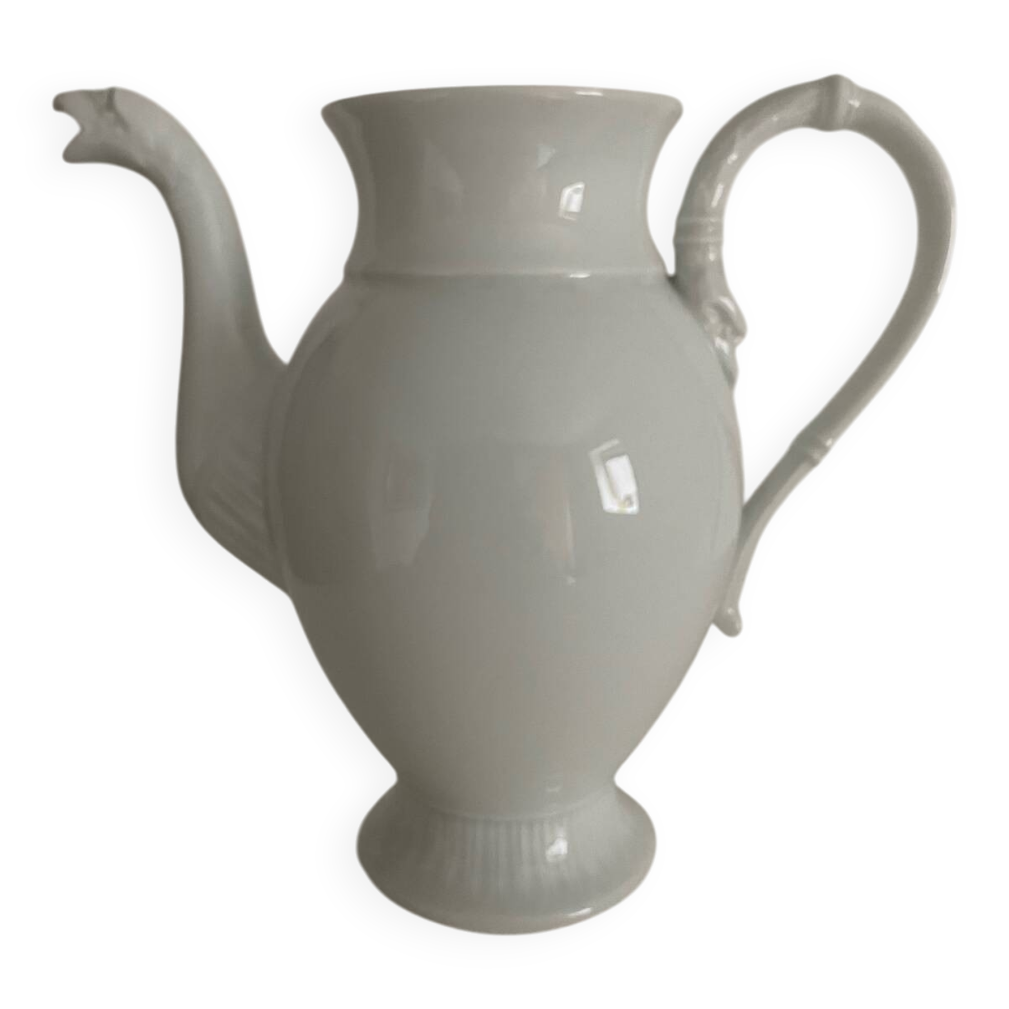 Antique white porcelain coffee pot from Limoges