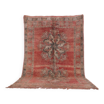 Tapis en laine marocain vintage authentique 205 x 323 cm, tapis boho fait main berbère