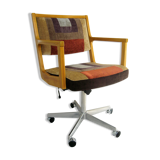 Fauteuil de bureau vintage à roulettes