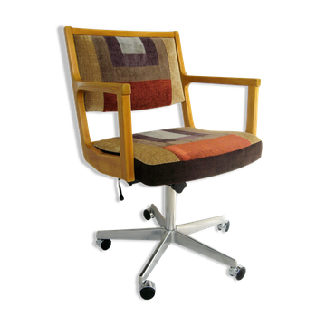 Fauteuil de bureau vintage à roulettes