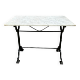 Rectangular bistro table in marble and cast iron