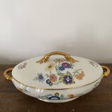 Vintage soup tureen, vegetable dish in white Limoge porcelain from TLB