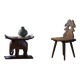 African elephant stool in carved wood, mid-century in Wabi Sabi style, 1940s.