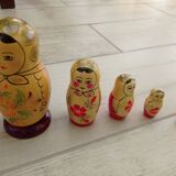 Old Russian wooden doll - USSR