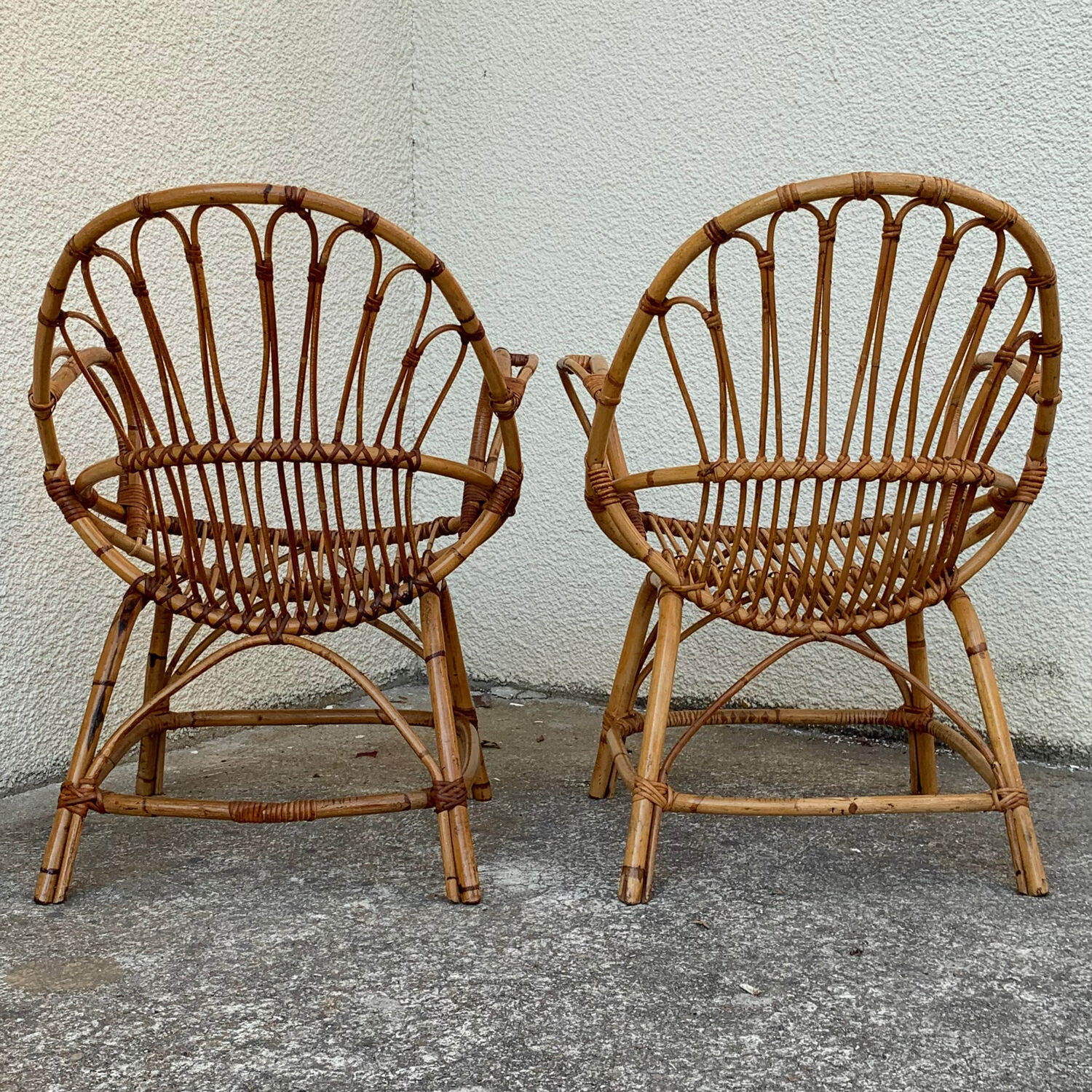 Pair of vintage shell armchairs 1950