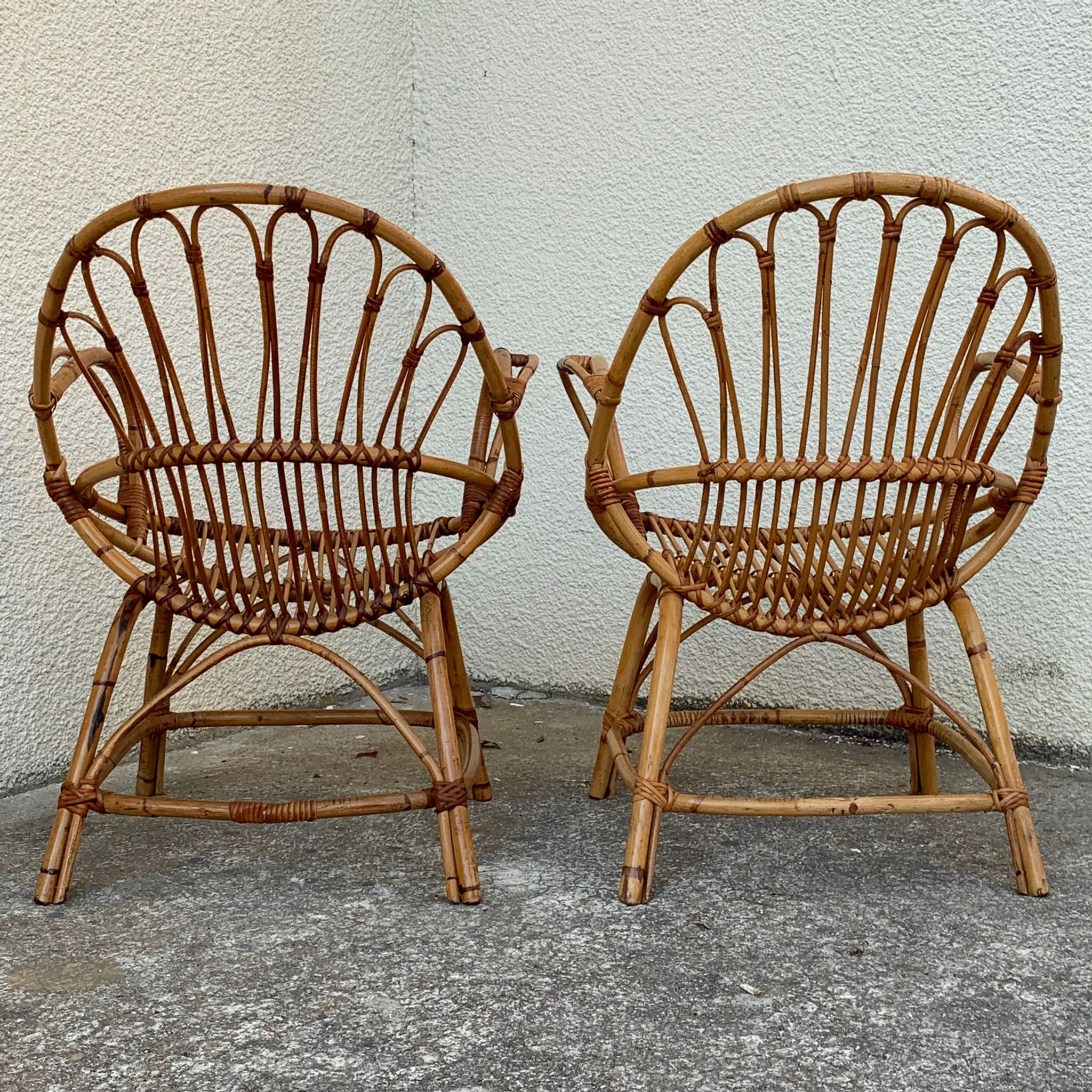 Pair of vintage shell armchairs 1950