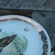 Large French porcelain dish L.C – Painted pike & gilded frieze