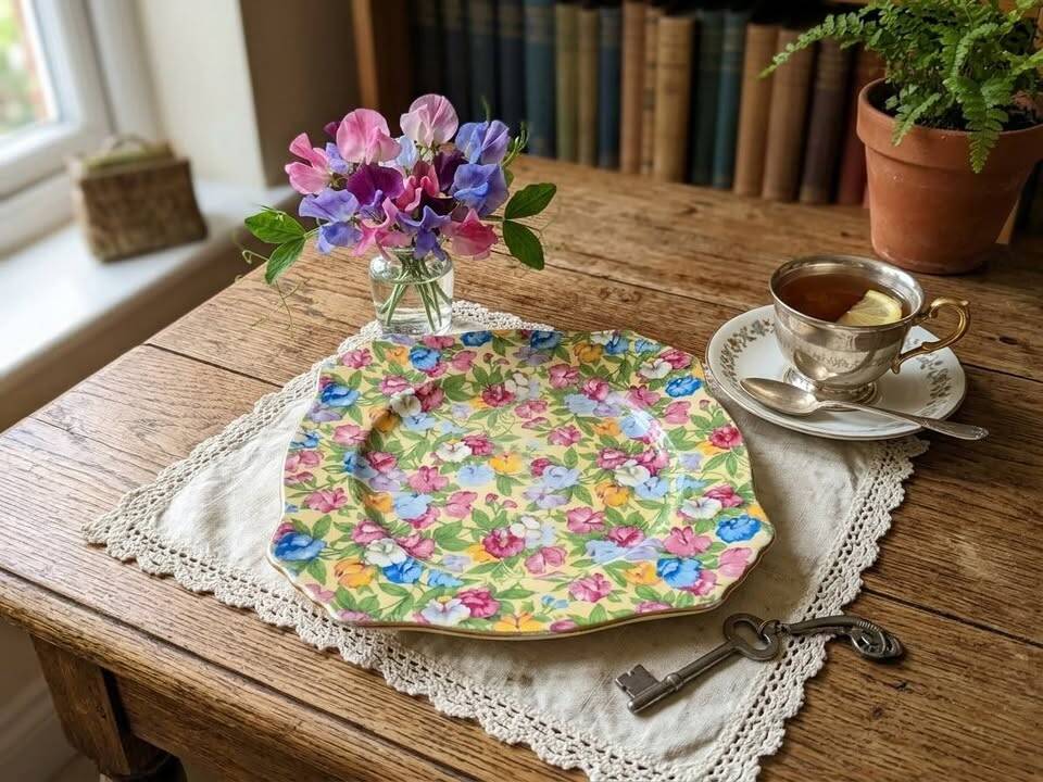 Square plate English earthenware Royal Winton