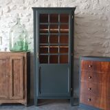 Vintage wooden wardrobe in deep blue
