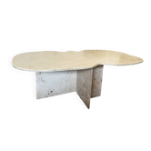 Table basse design travertin beige