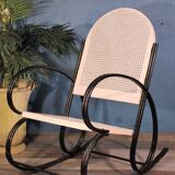 1950s perforated metal rocking chair