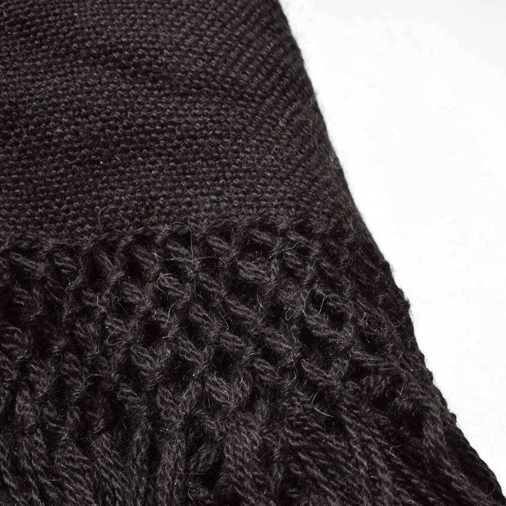 Hand-woven blanket 100% pure black llama wool
