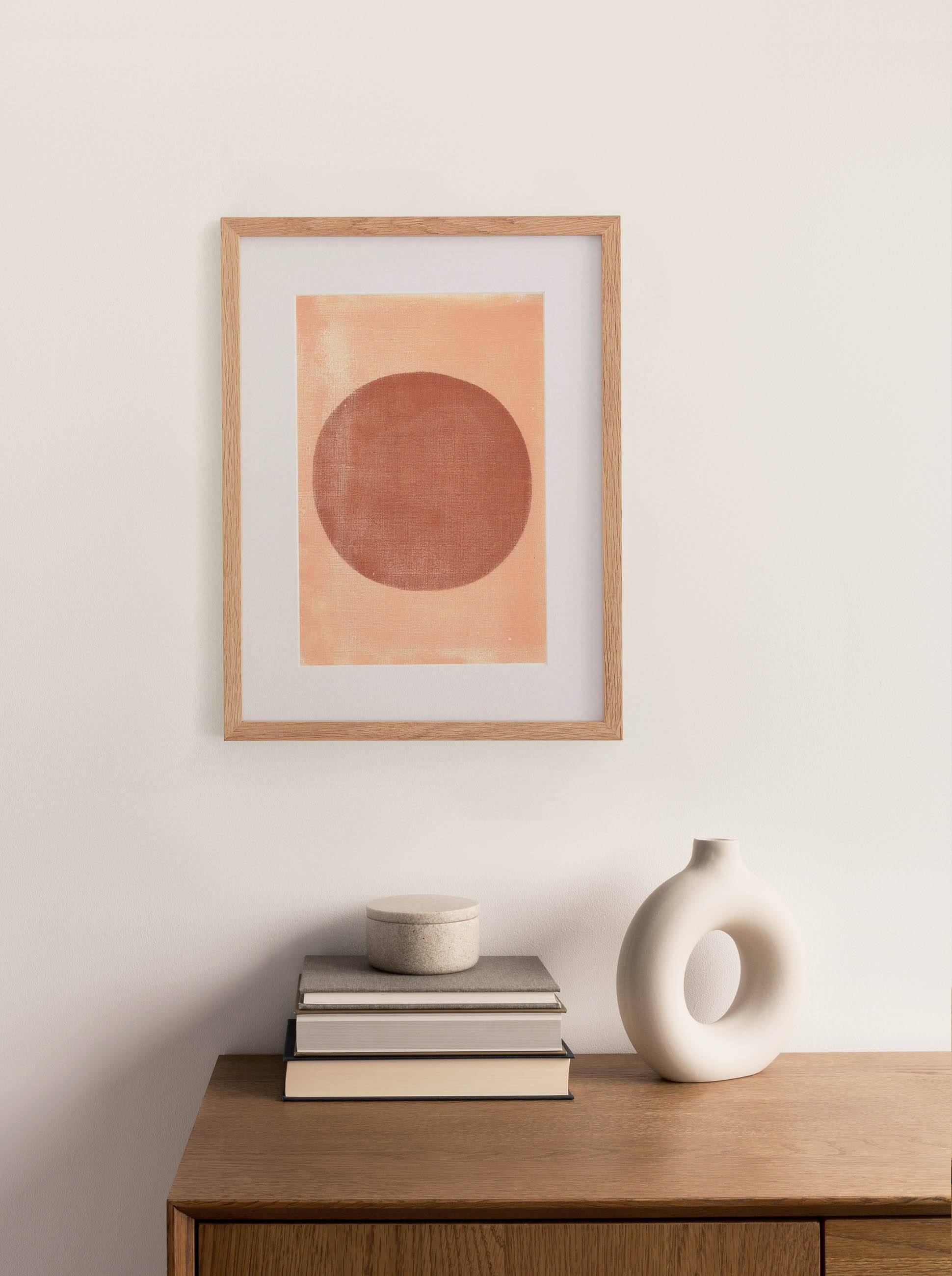 A4 painting - moon - Pink - N289 - signed Eawy