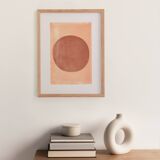 A4 painting - moon - Pink - N289 - signed Eawy