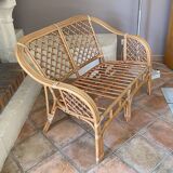Arched rattan sofa 1970
