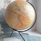 Mappemonde vintage, planisphère lumineux ancien, globe terrestre