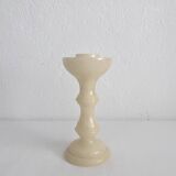 Vintage alabaster-style resin candlestick holder