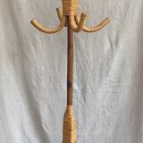 Rattan parrot coat rack