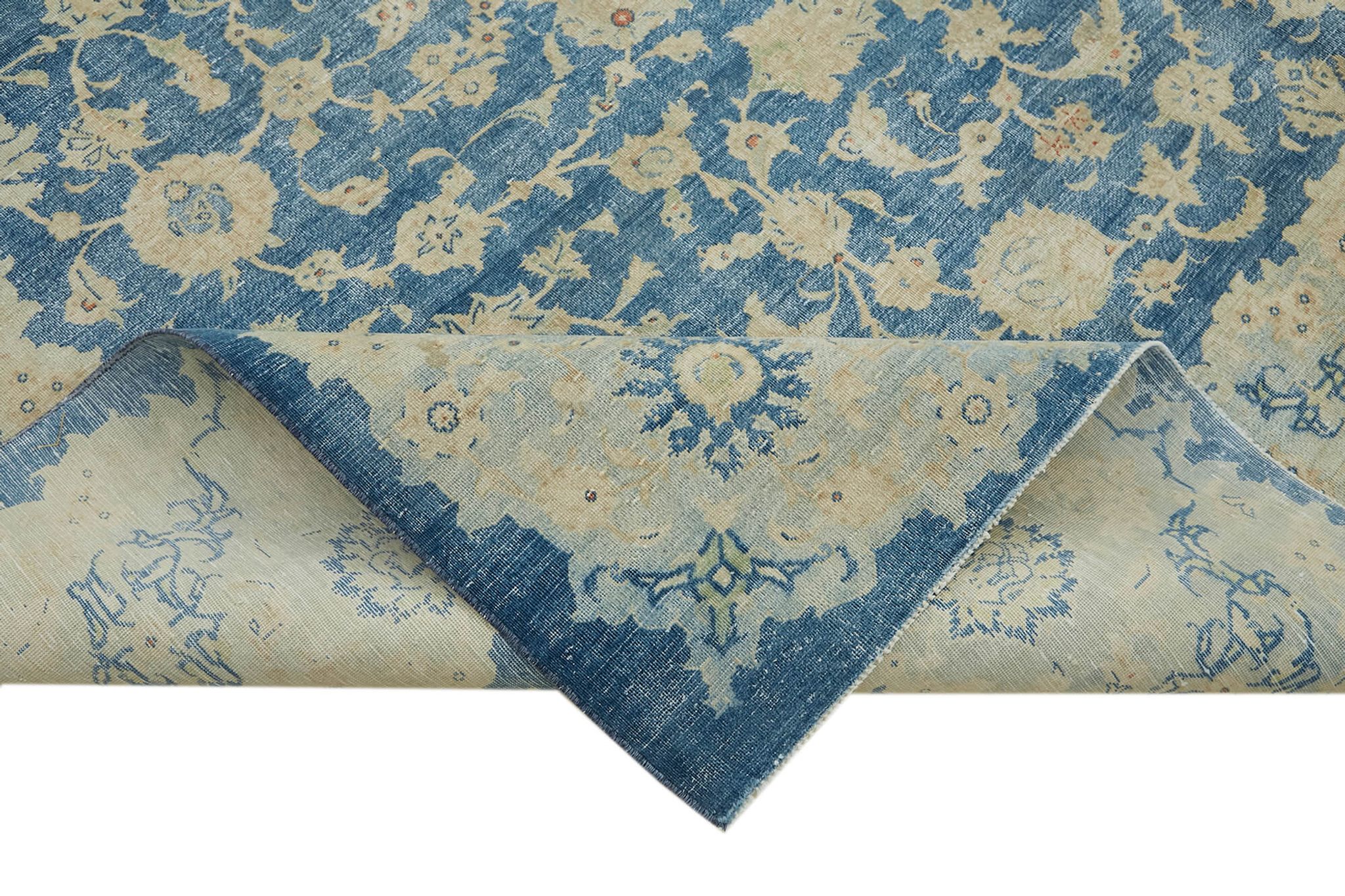 Handmade oriental contemporary 1980s 295 cm x 385 cm beige wool carpet