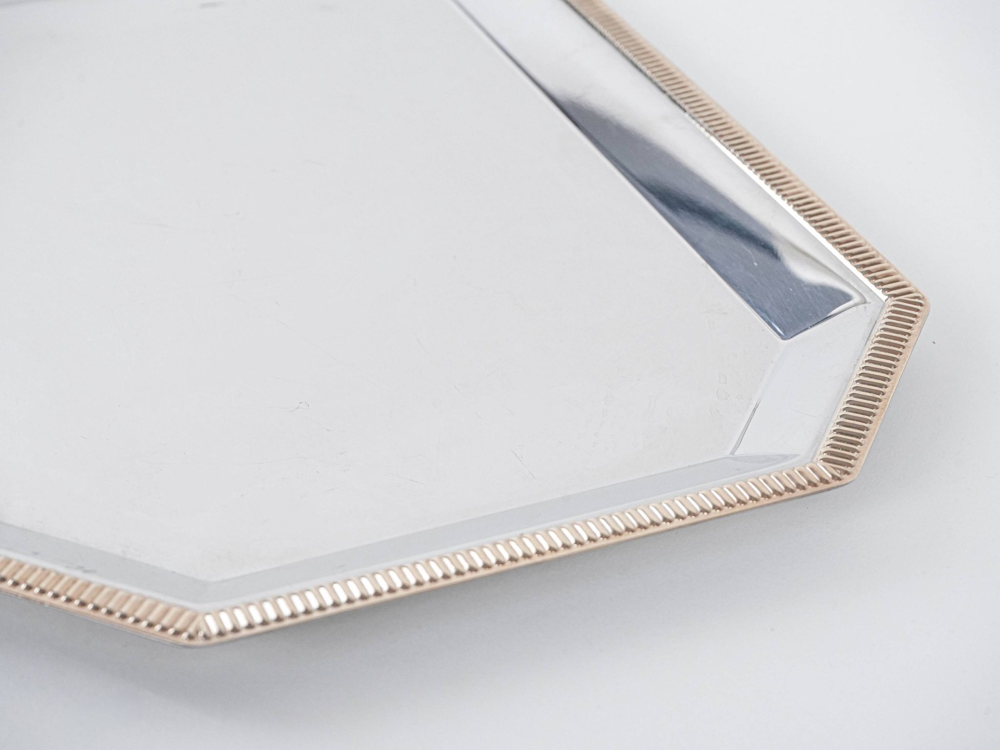 Stainless steel tray, Italian design, 1970s, made in Italy