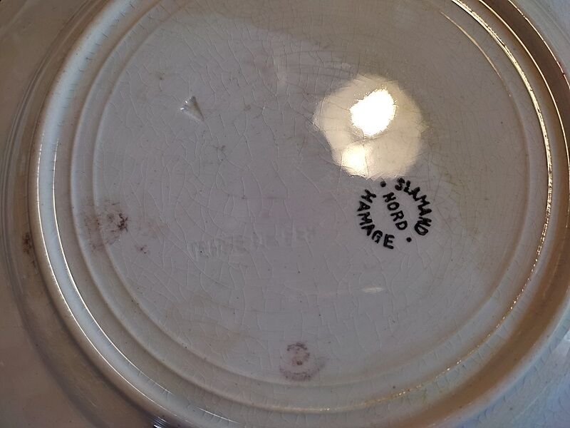 Flat plates Iron Earth Hamage St amand Porcelain Old Vintage dp 1021F66