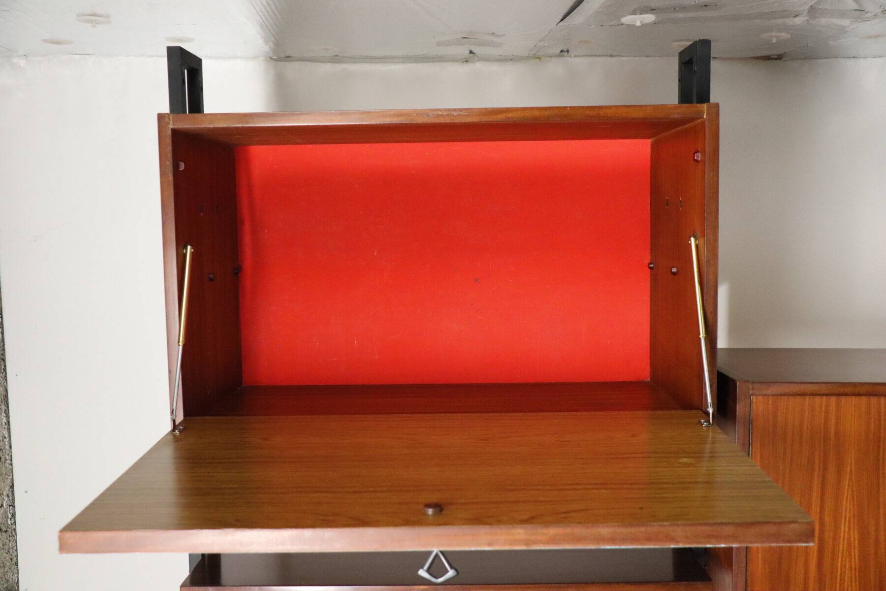 Vintage Italian bookcase in wood and metal, 1960