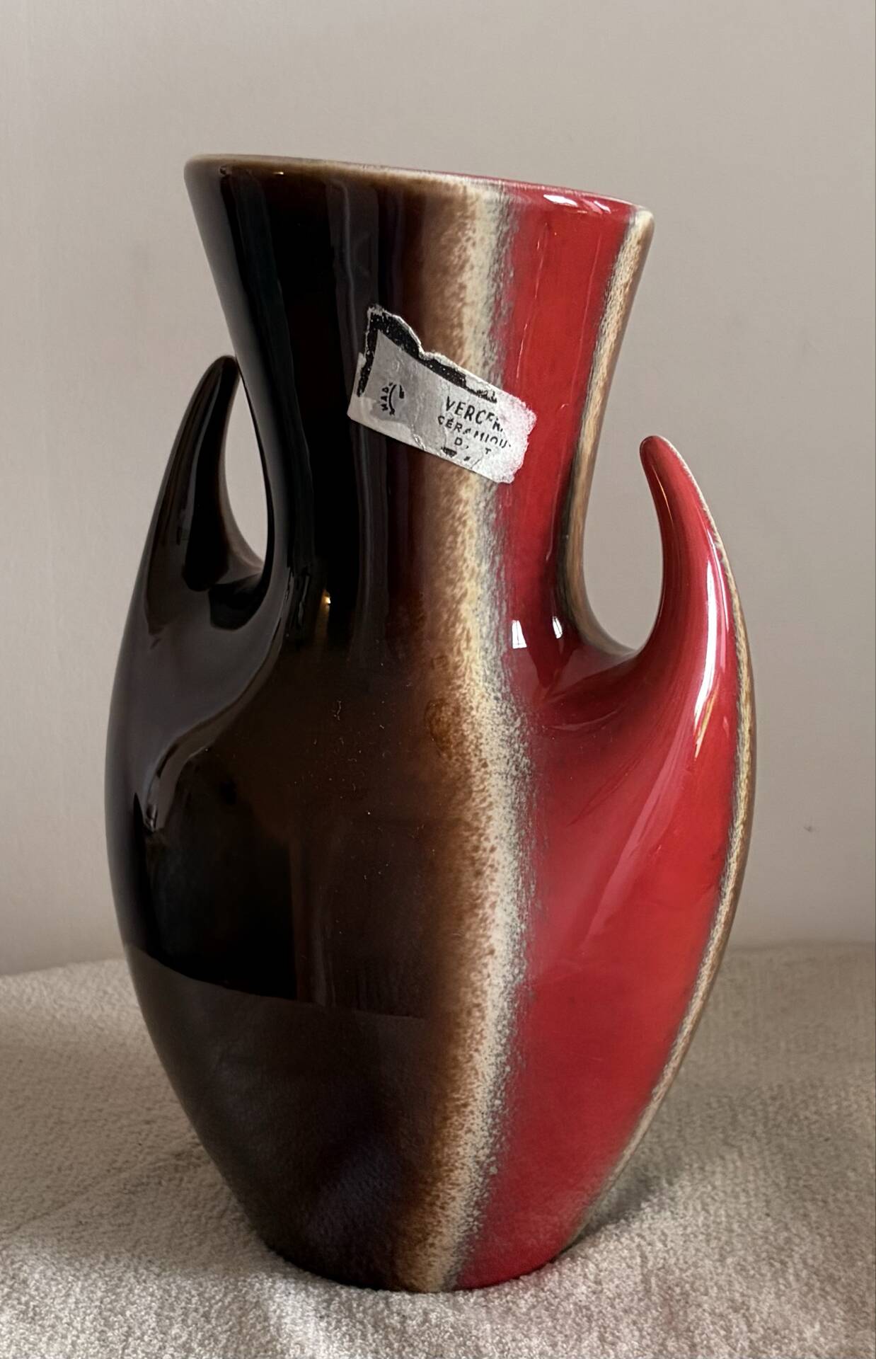 Vintage Mid-Century Verceram France Model 6325 Ceramic Vase – 1960’s