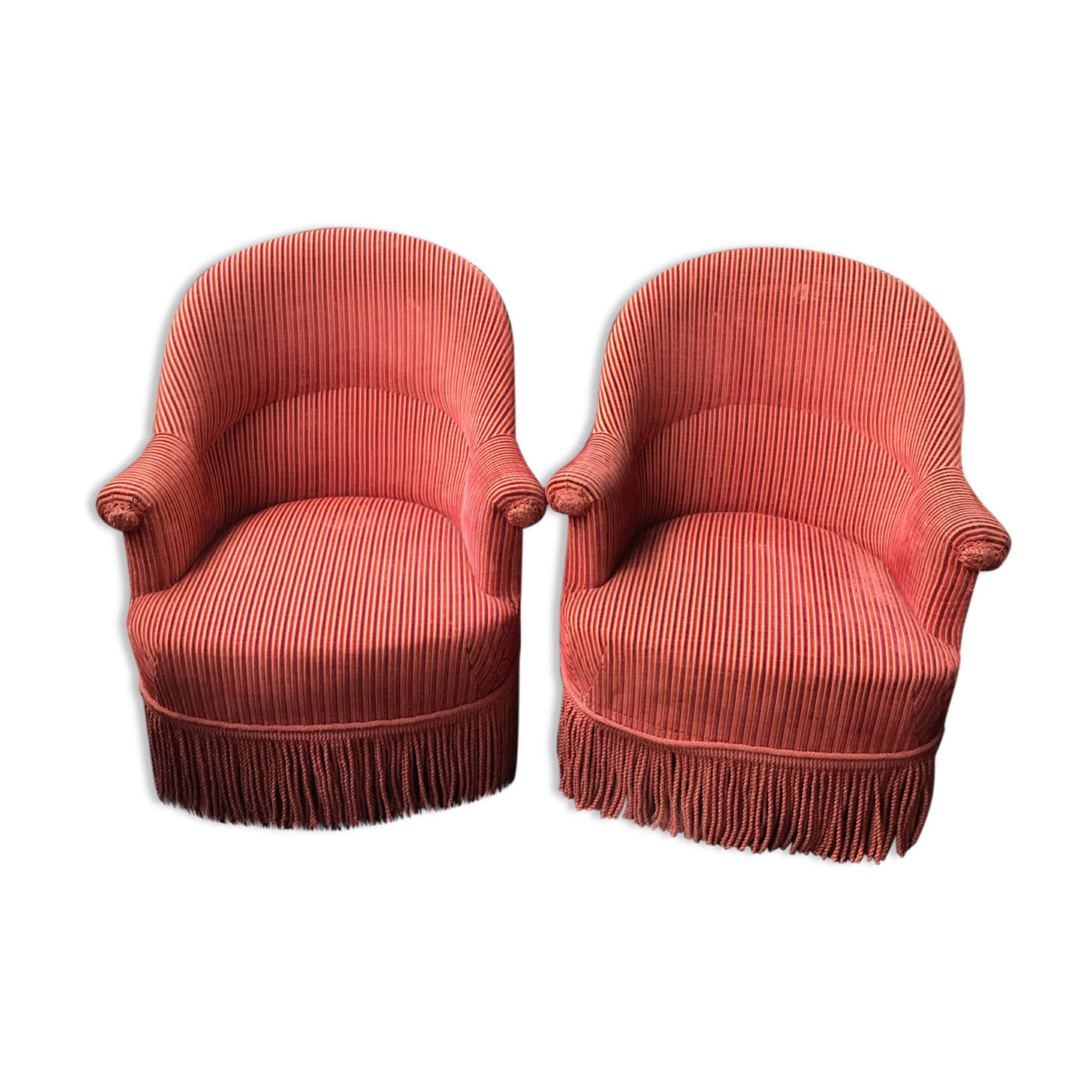 Paire de crapauds tissu velours  1950