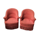 Paire de crapauds tissu velours  1950