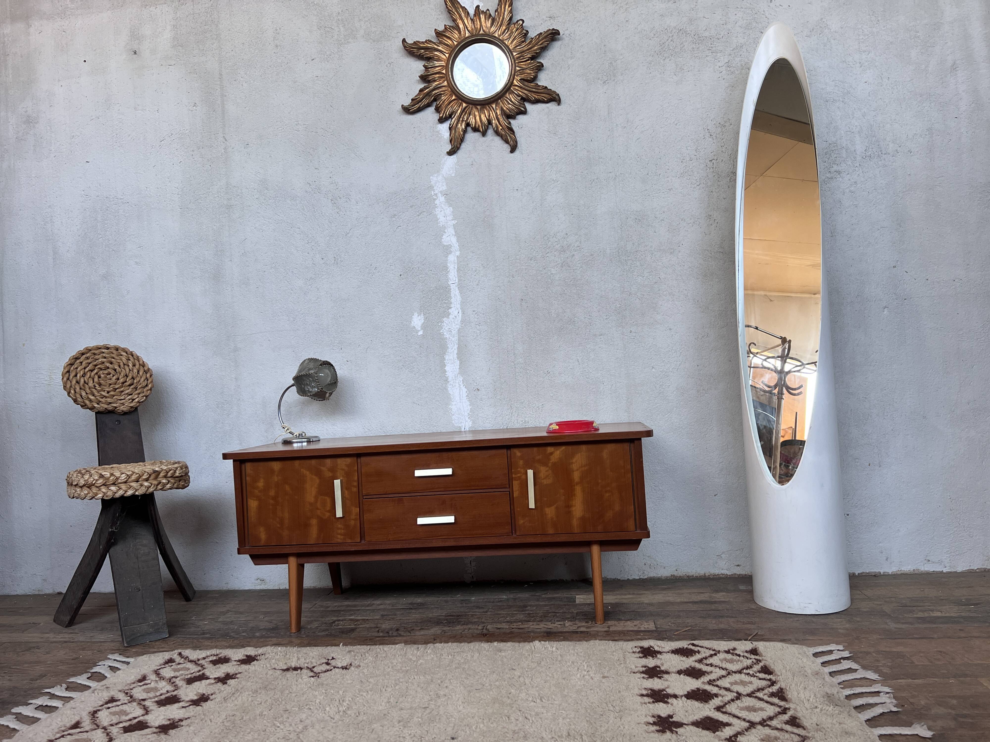 TV cabinet - hifi - vintage sideboard - teak - 50/60 - compass feet