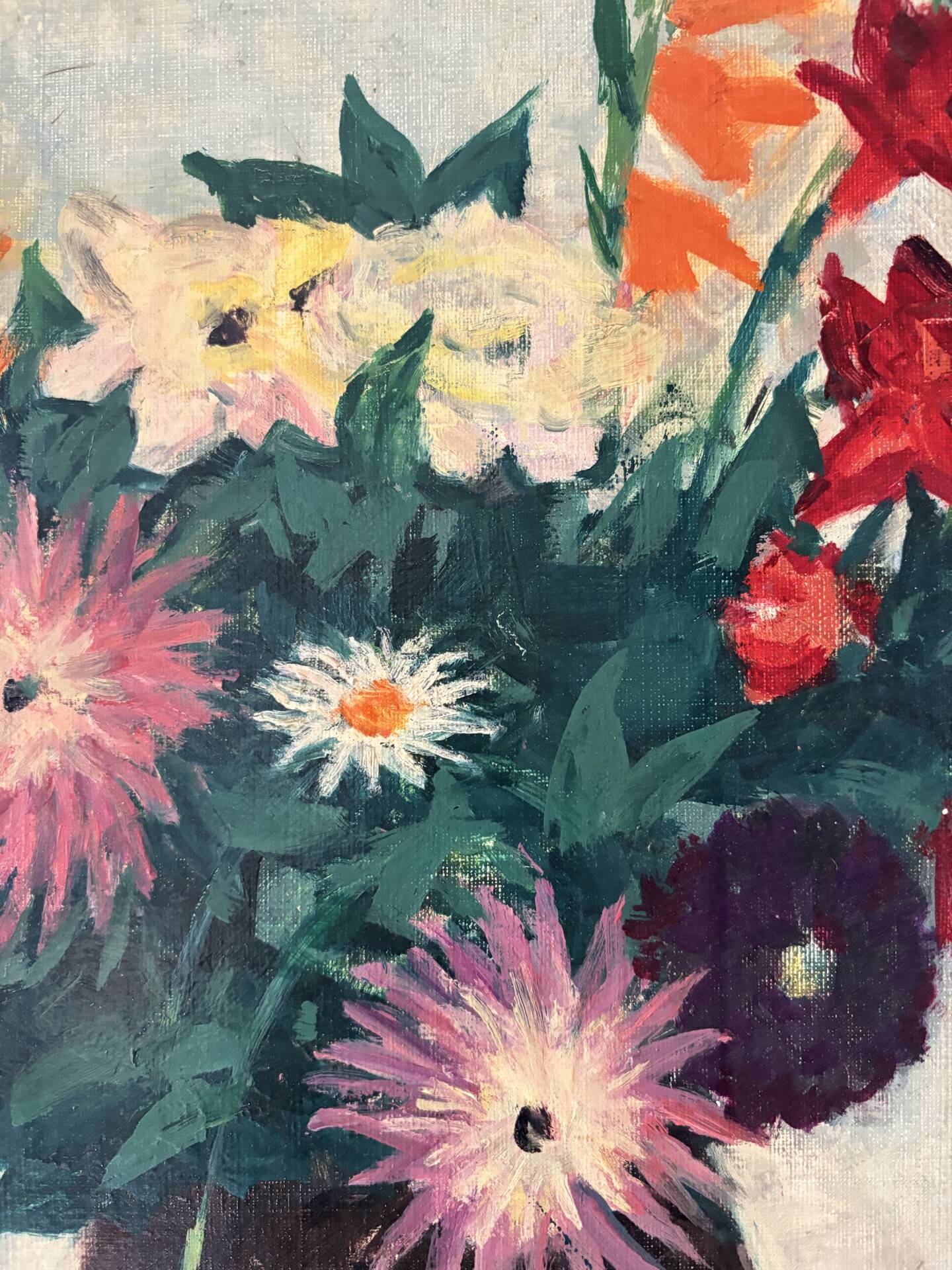 Bouquet of flowers, oil on canvas signed Robert Rodrigue