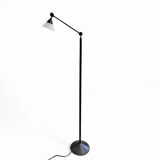 Adjustable / Conical Glass and Black Metal Floor Lamp by Tronconi, 1970s