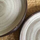 Series of 5 dessert plates in sandstone