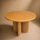 Oak/ratten table in the style of Vivai del Sud Italy, circa 1970.