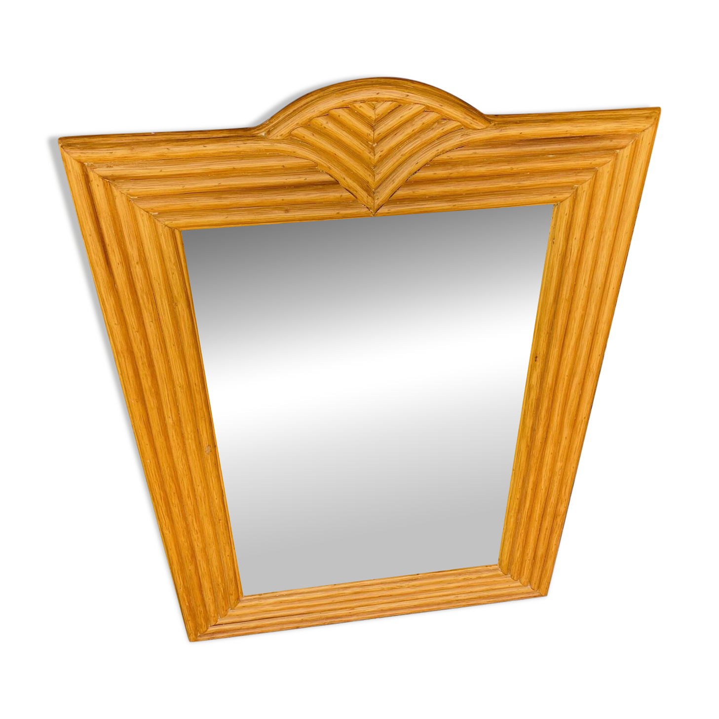 Vintage bamboo large mirror