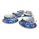Service of 8 cups and saucers in Chinese blue porcelain.