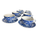 Service of 8 cups and saucers in Chinese blue porcelain.