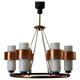 Large ceiling light with 6 arms in copper metal and glass, 1960s, Germany