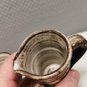 Ceramic set consisting of a sugar bowl and a milk jug from Finns keramik Denmark.