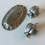 Silver salt and pepper shaker duo