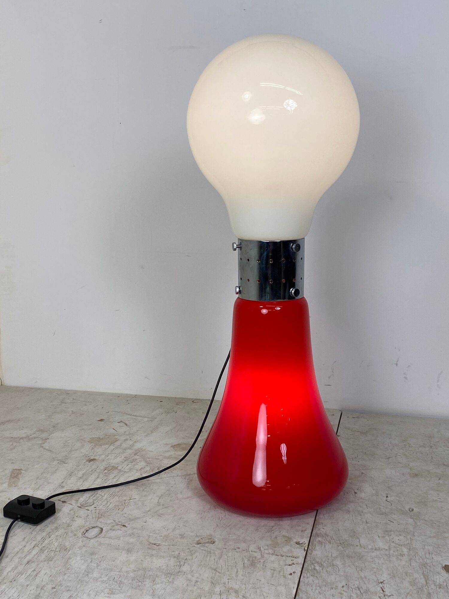 Italian Space Age Glass Floor Lamp by Carlo Nason, 1970s