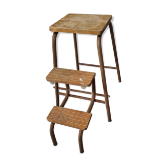 stepladder stool wood and metal folding 61cm high