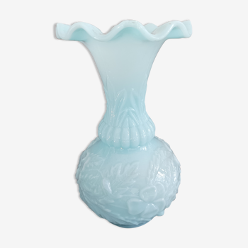 Blue vase in Art Deco opaline