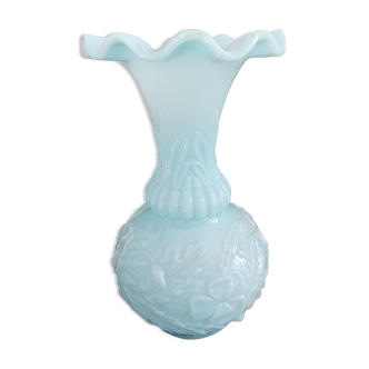 Vase bleu en opaline Art déco
